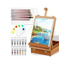 Без бренда «Набор подарочный «Две картинки» 27 предметов: этюдник 35 см из бука, краски акрил 12x12 мл, 2 холста 22x30 на мдф, 10 кистей, мастихин, палитра» в Тамбове в интернет-магазине Без бренда «Набор подарочный «Две картинки» 27 предметов: этюдник 35 см из бука, краски акрил 12x12 мл, 2 холста 22x30 на мдф, 10 кистей, мастихин, палитра» в Тамбове