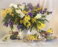 Без бренда «Натюрморт из мимоз и колокольчиков» в Тамбове