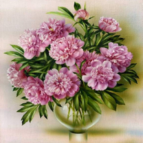 Без бренда «Пионы в круглой прозрачной вазе» в Тамбове