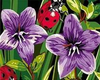 Яркие колокольчики и божья коровка