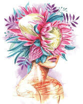 Без бренда «Портрет девушка с оригинальными цветами на голове» в Тамбове