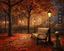 Осенний парк вечером