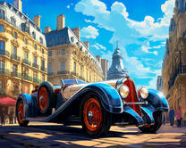 Ретромобиль в центре города