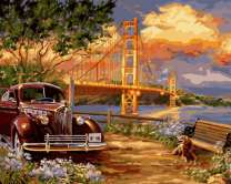 Без бренда «Американский автомобиль на фоне моста через залив» в Тамбове