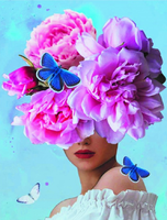 Без бренда «Девушка с большими цветами на голове» в Тамбове в интернет-магазине  Без бренда «Девушка с большими цветами на голове» в Тамбове