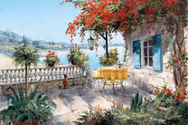 Столик на террасе у моря