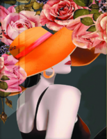 Без бренда «Дама в яркой шляпе и розы» в Тамбове в интернет-магазине  Без бренда «Дама в яркой шляпе и розы» в Тамбове