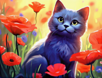 Без бренда «Серый котик и маки» в Тамбове в интернет-магазине  Без бренда «Серый котик и маки» в Тамбове