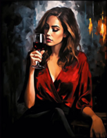 Без бренда «Девушка в красном платье с бокалом вина» в Тамбове в интернет-магазине  Без бренда «Девушка в красном платье с бокалом вина» в Тамбове