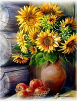 Без бренда «Кувшин с подсолнухами и корзинка с яблоками» в Тамбове